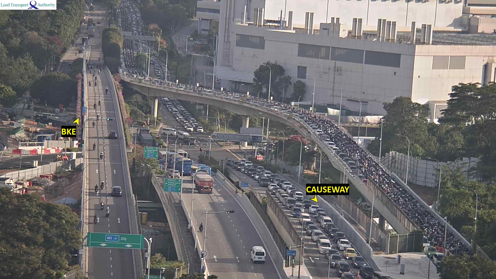 Live Traffic Image of Woodlands Checkpoint