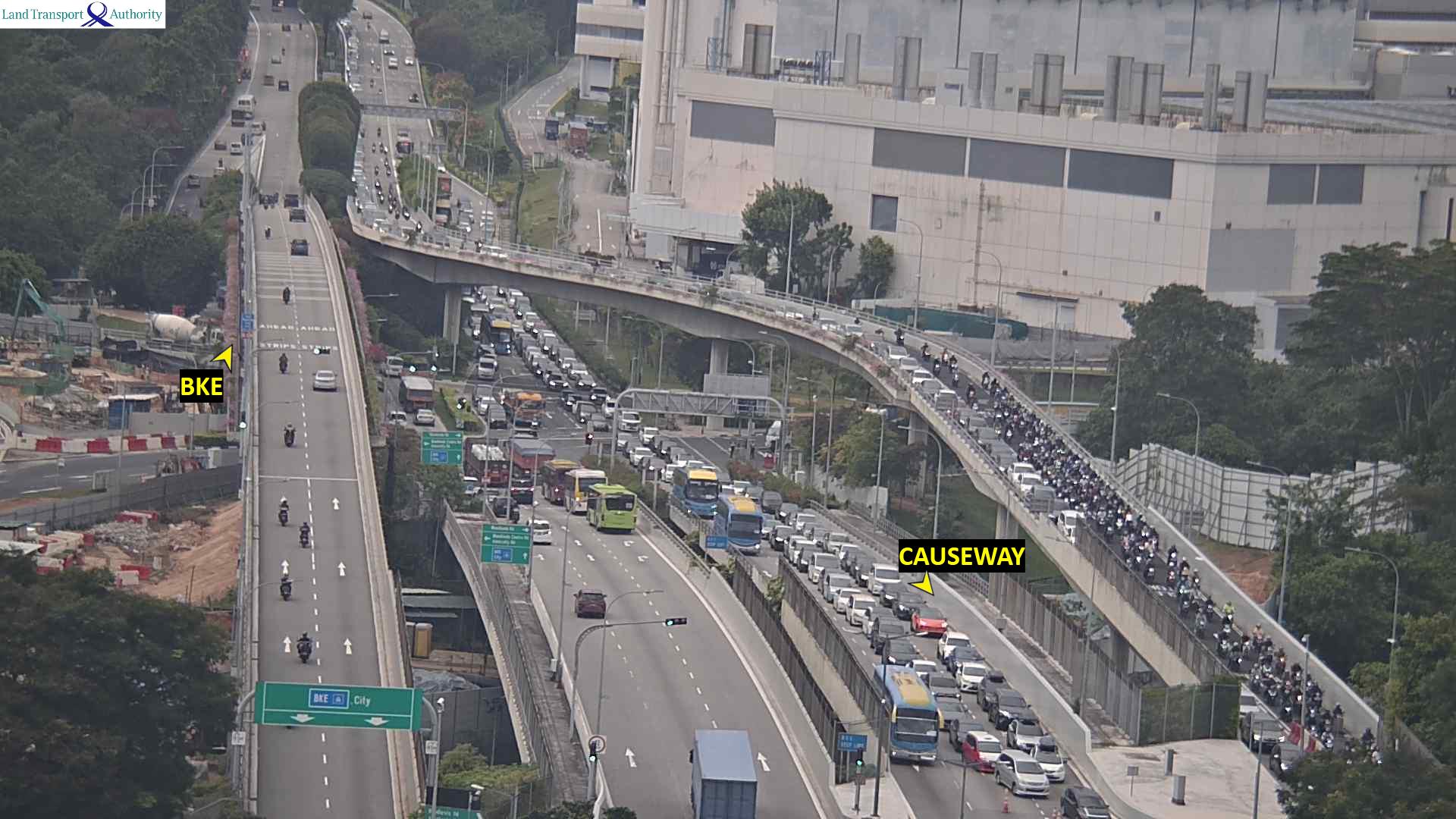 Live Traffic Image of Woodlands Checkpoint