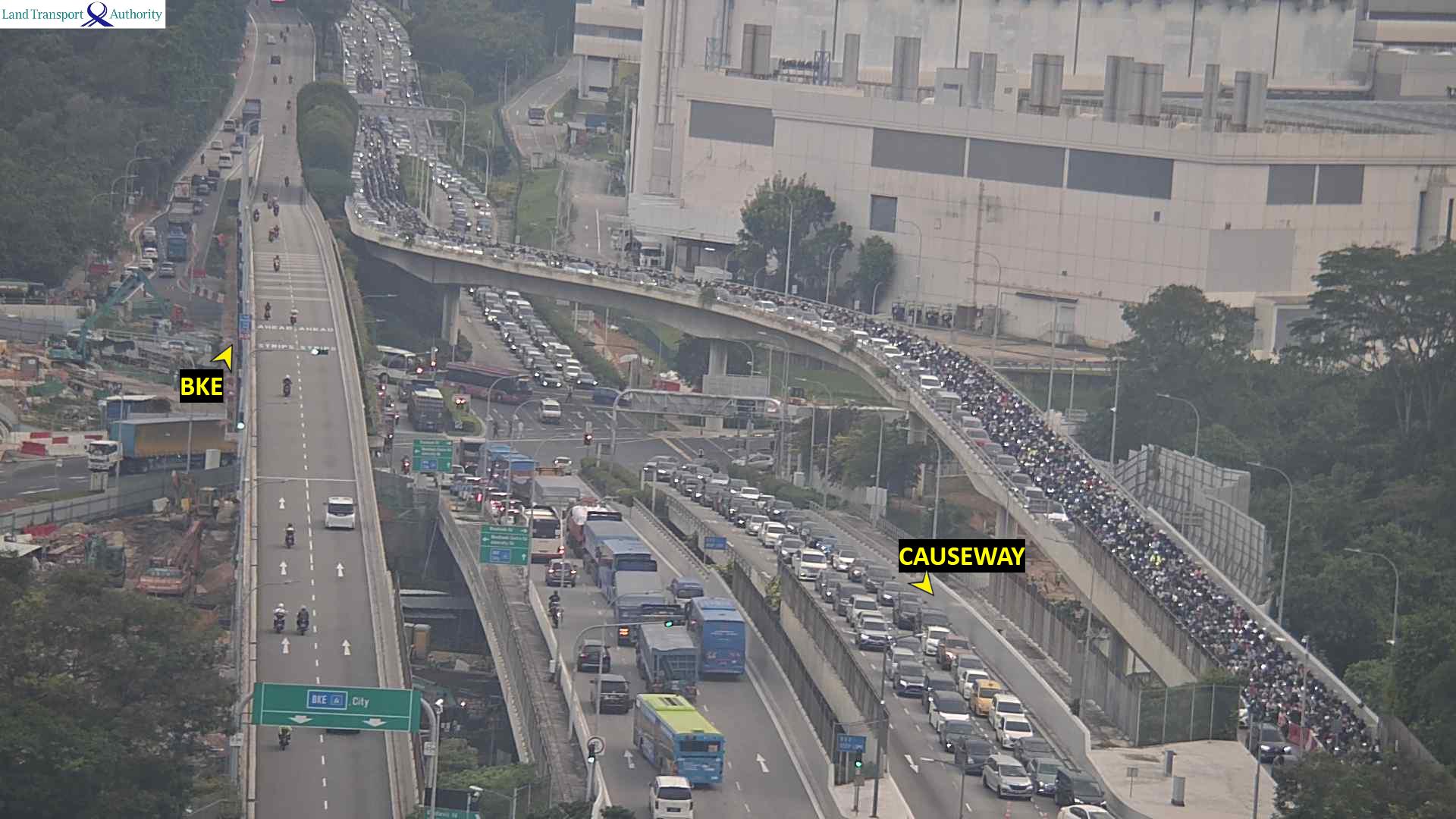 Live Traffic Image of Woodlands Checkpoint